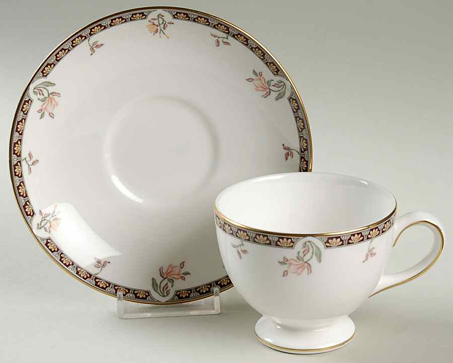 Isis Footed Cup & Saucer Set by Wedgwood-1