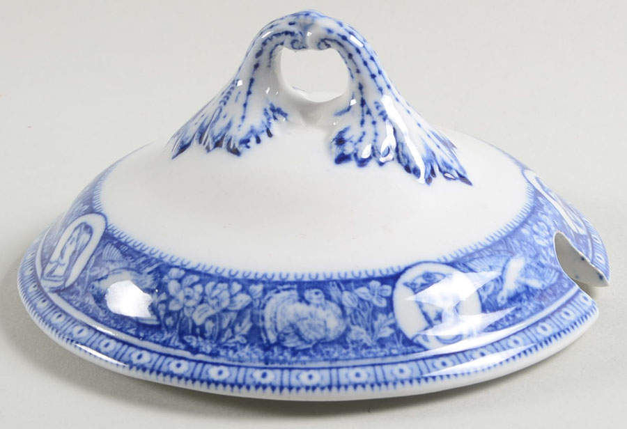 Ivanhoe (Flow Blue) Lid for Sauce Boat by Wedgwood-1