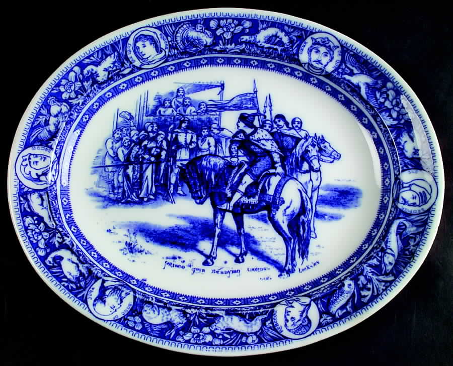 Ivanhoe (Flow Blue) 14" Oval Serving Platter by Wedgwood-1