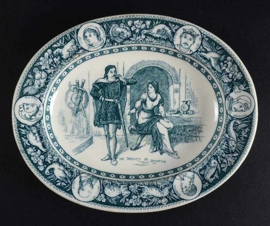 Ivanhoe (Blue Gray Design) 10" Oval Serving Platter by Wedgwood-1