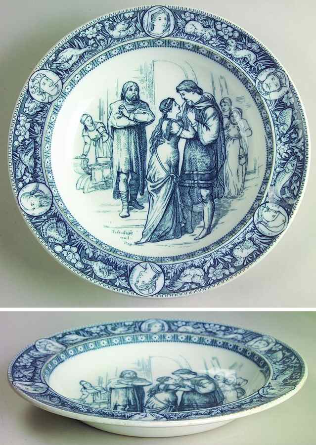 Ivanhoe (Blue Gray Design) Large Rim Soup Bowl by Wedgwood-1