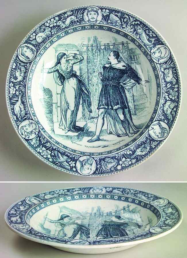 Ivanhoe (Blue Gray Design) Large Rim Soup Bowl by Wedgwood-1