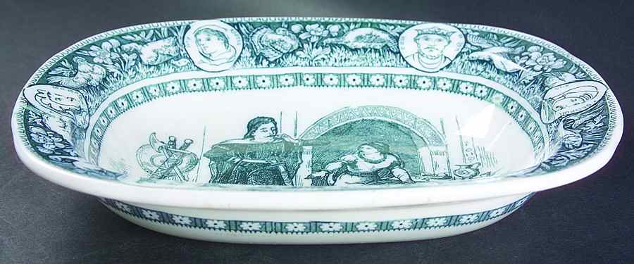 Ivanhoe (Blue Gray Design) 10" Oval Vegetable Bowl by Wedgwood-1