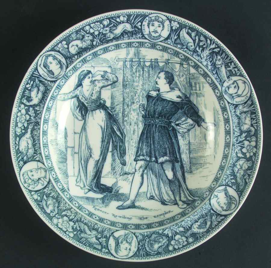 Ivanhoe (Blue Gray Design) Large Rim Soup Bowl by Wedgwood-1