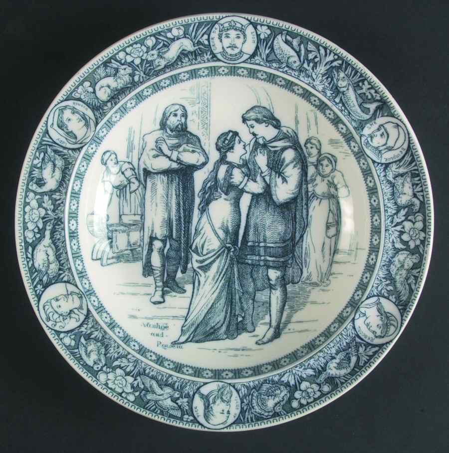 Ivanhoe (Blue Gray Design) Large Rim Soup Bowl by Wedgwood-1