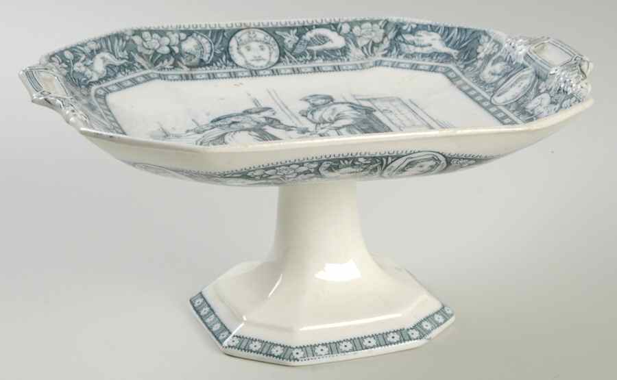 Ivanhoe (Blue Gray Design) 9" Diameter Pedestal Cake Stand by Wedgwood-1