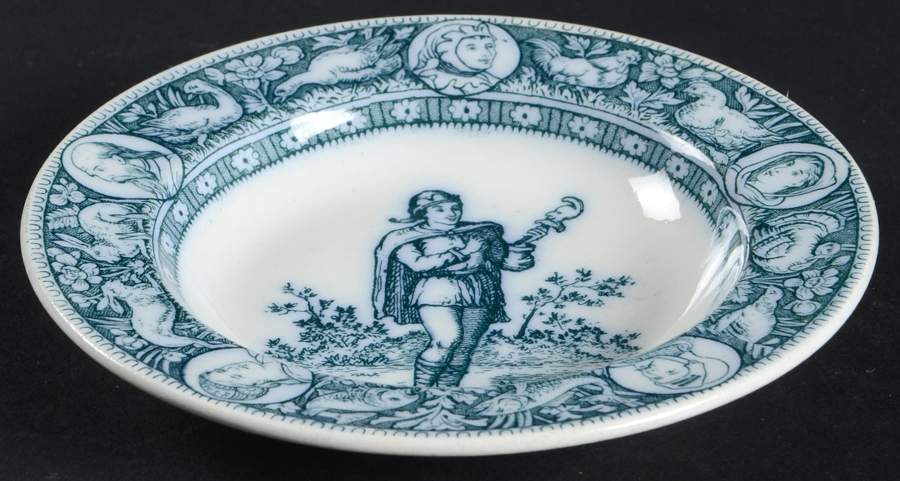 Ivanhoe (Blue Gray Design) Rim Fruit/Dessert (Sauce) Bowl by Wedgwood-1