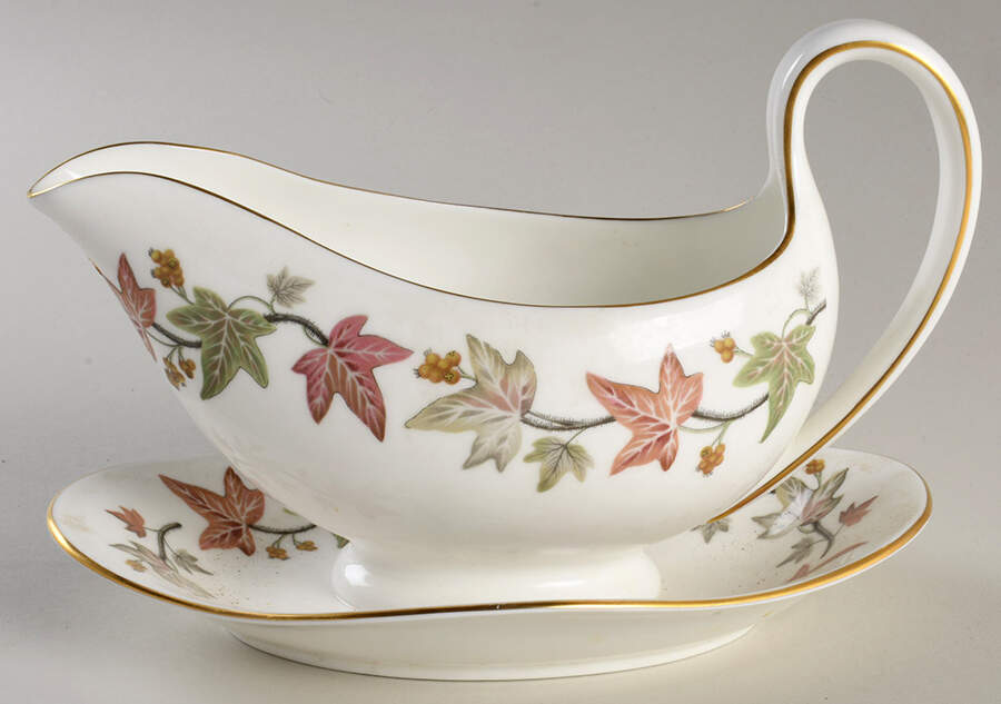 Ivyhouse Gravy Boat with Attached Underplate by Wedgwood-1