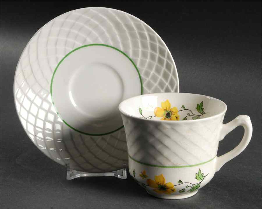 Jacqueline Flat Cup & Saucer Set by Wedgwood-1