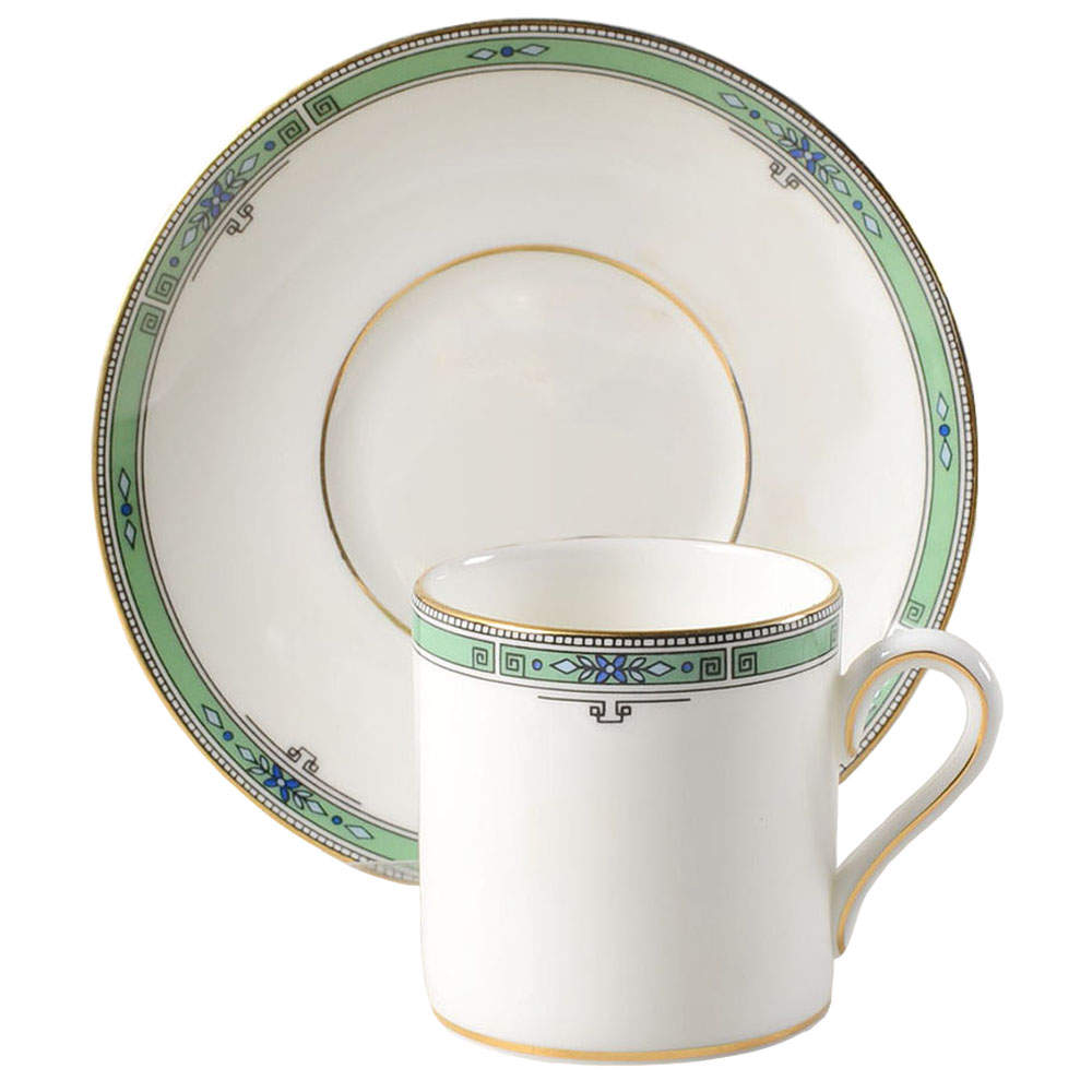 Jade Bond Shape Demitasse Cup and Saucer Set by Wedgwood-1