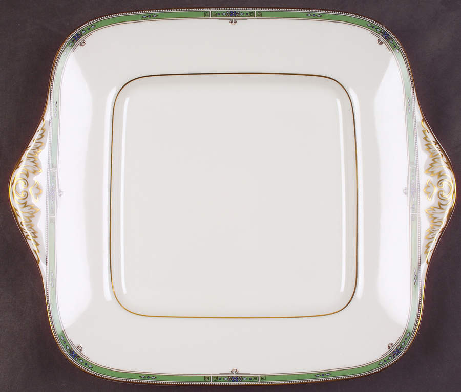 Jade Square Handled Cake Plate by Wedgwood-1