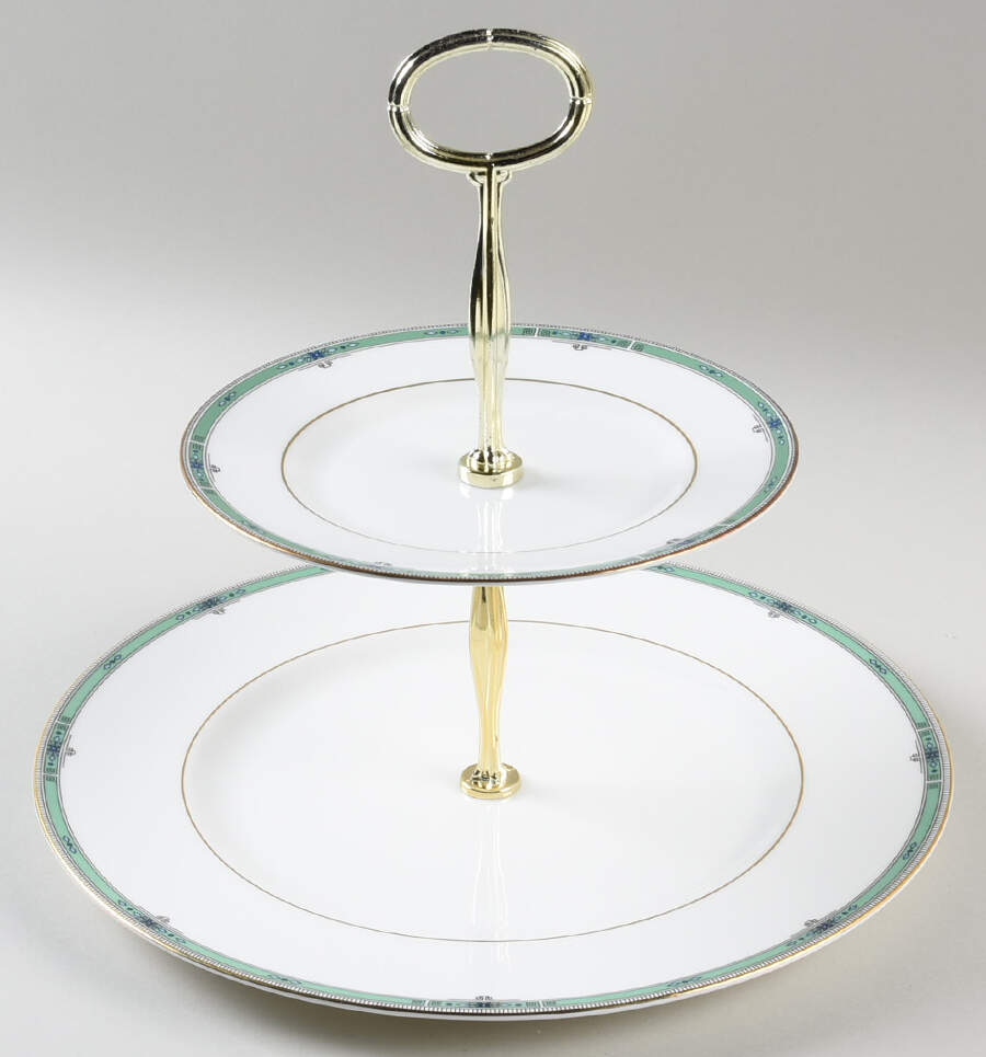 Jade 6 5/8"-10"  2 Tiered Serving Tray (Dp, Sp) HC by Wedgwood-1
