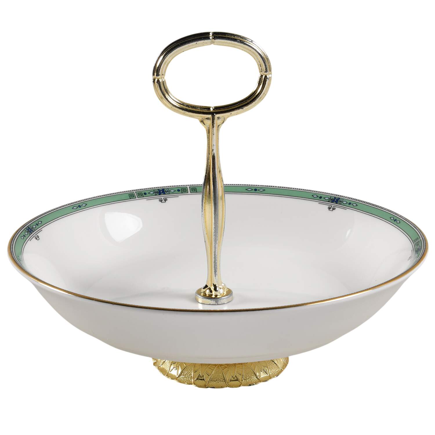 Jade 6"-7" Handled Footed Nut Dish HC by Wedgwood-1