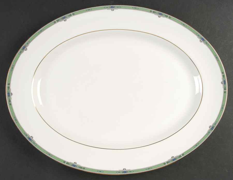 Jade 15" Oval Serving Platter by Wedgwood-1