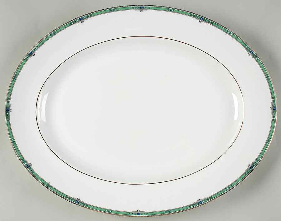 Jade 17" Oval Serving Platter by Wedgwood-1