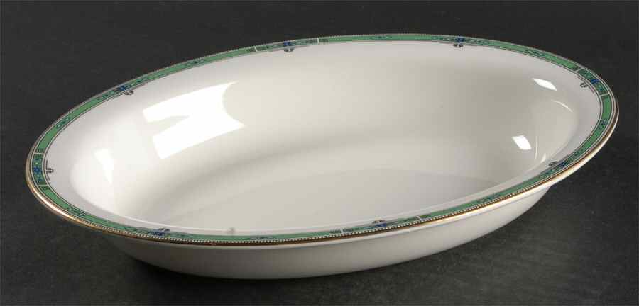 Jade 10" Oval Vegetable Bowl by Wedgwood-1