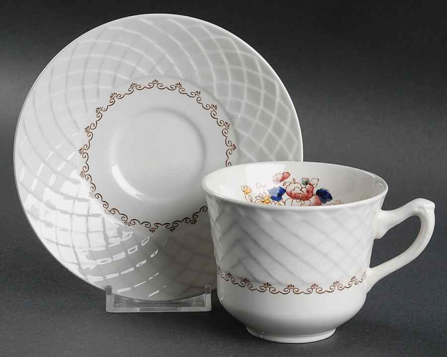 Jasmine Flat Cup & Saucer Set by Wedgwood-1