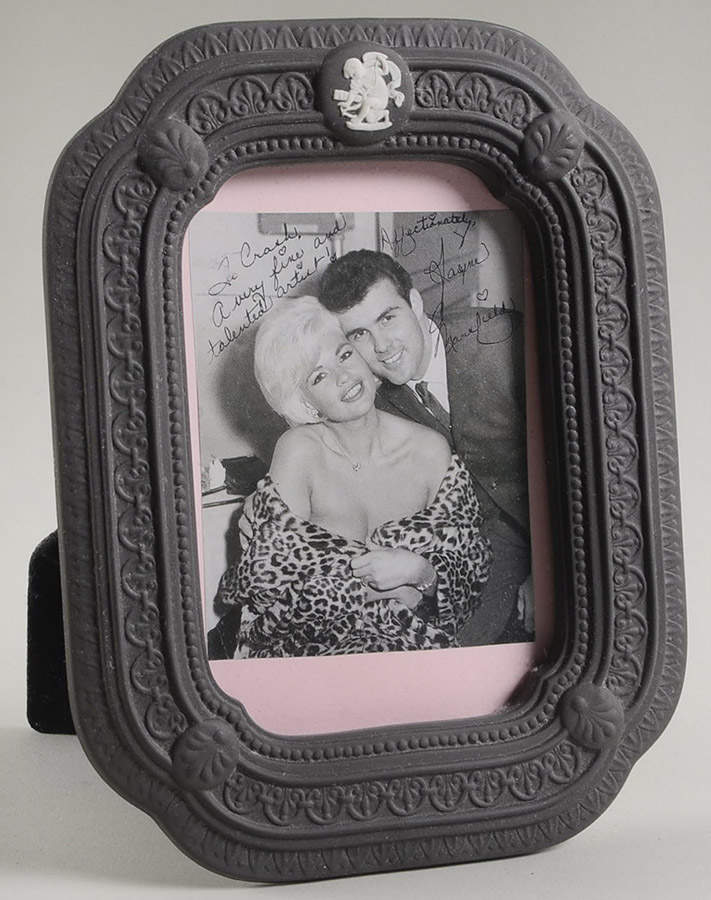 Cream Color on Black Jasperware 6" Picture Frame by Wedgwood-1