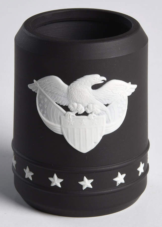 Cream Color on Black Jasperware Executive Cigarette Lighter No Element by Wedgwood-1