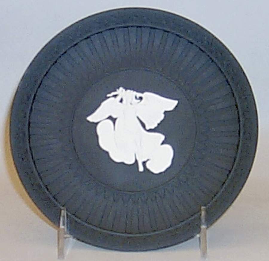 Cream Color on Black Jasperware Plate by Wedgwood-1