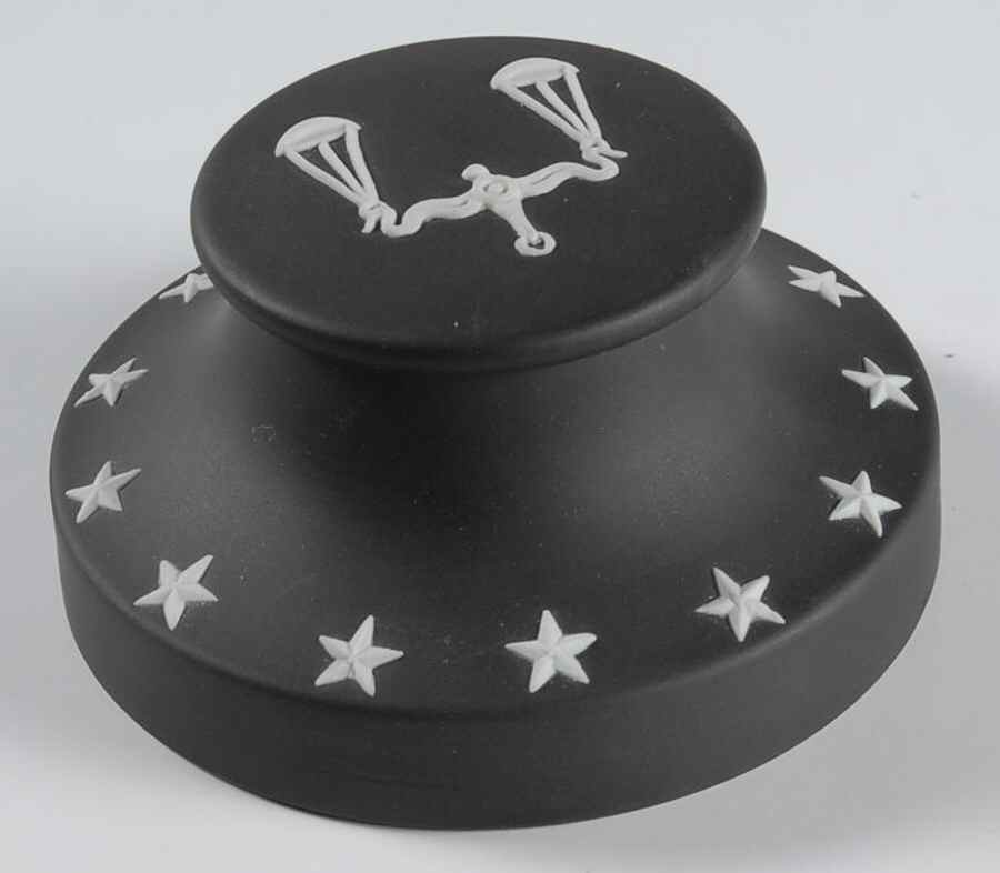 Cream Color on Black Jasperware Paperweight by Wedgwood-1