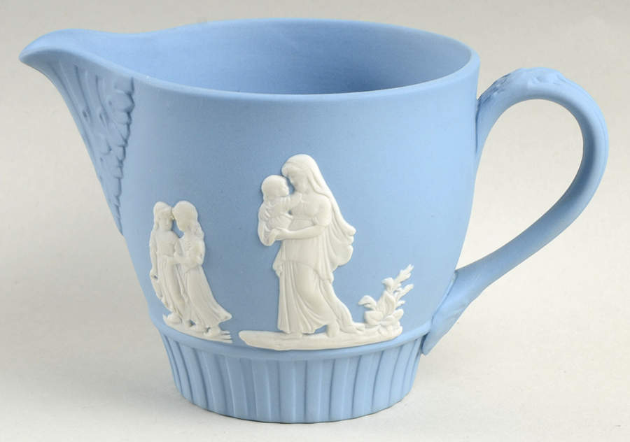 Cream Color on Lavender (Pale Blue) Jasperware Creamer by Wedgwood-1