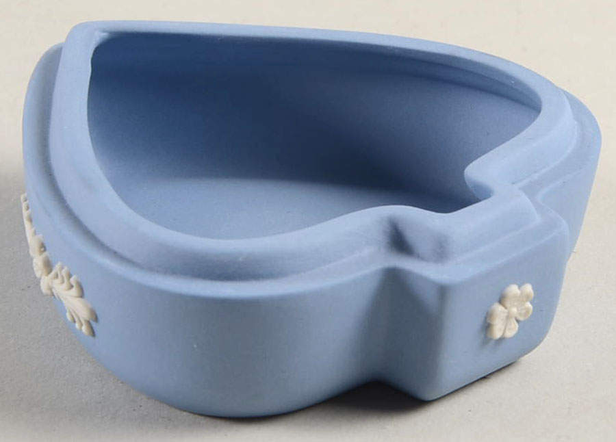 Cream Color on Lavender (Pale Blue) Jasperware Box-Spade Shape/No Lid-Large by Wedgwood-1