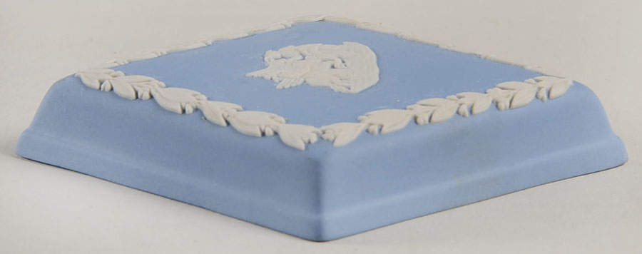 Cream Color on Lavender (Pale Blue) Jasperware Lid for Diamond Shape Box by Wedgwood-1
