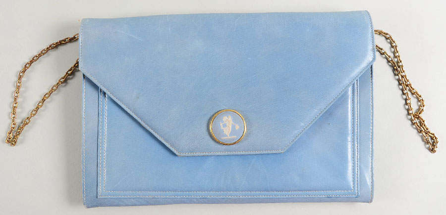 Cream Color on Lavender (Pale Blue) Jasperware Purse by Wedgwood-1