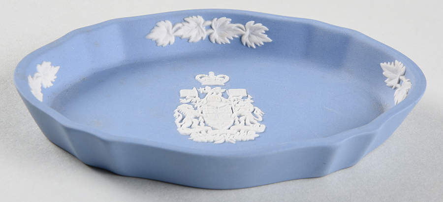 Cream Color on Lavender (Pale Blue) Jasperware Silver Tray by Wedgwood-1