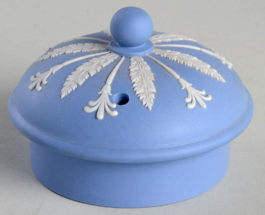 Cream Color on Lavender (Pale Blue) Jasperware Lid for Coffee Pot by Wedgwood-1