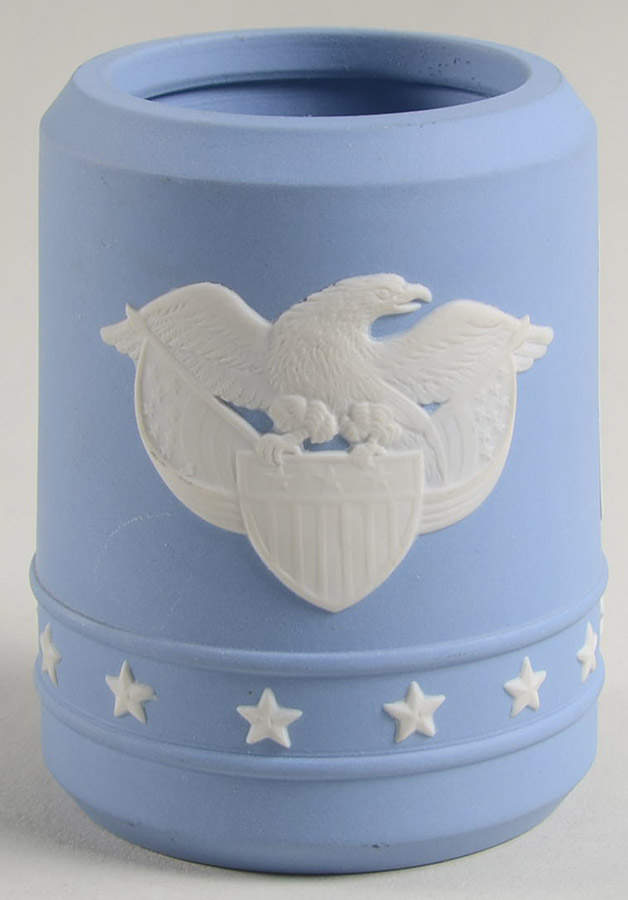 Cream Color on Lavender (Pale Blue) Jasperware Executive Cigarette Lighter No Element by Wedgwood-1