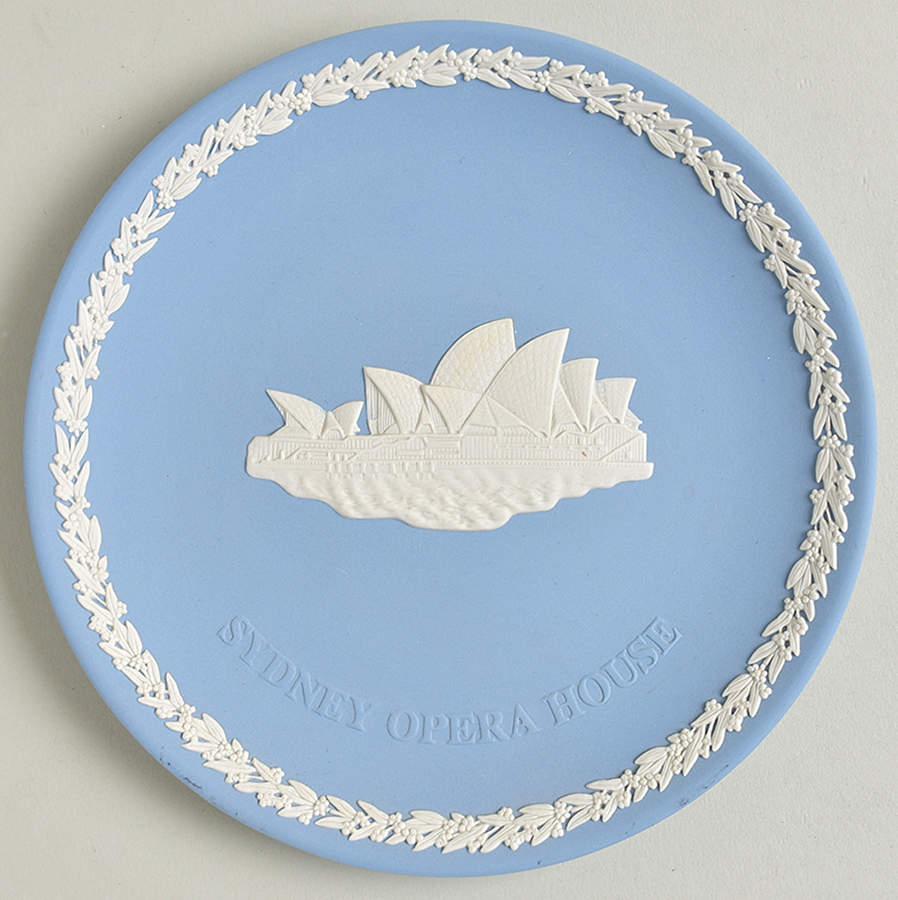 Cream Color on Lavender (Pale Blue) Jasperware Collector Plate by Wedgwood-1