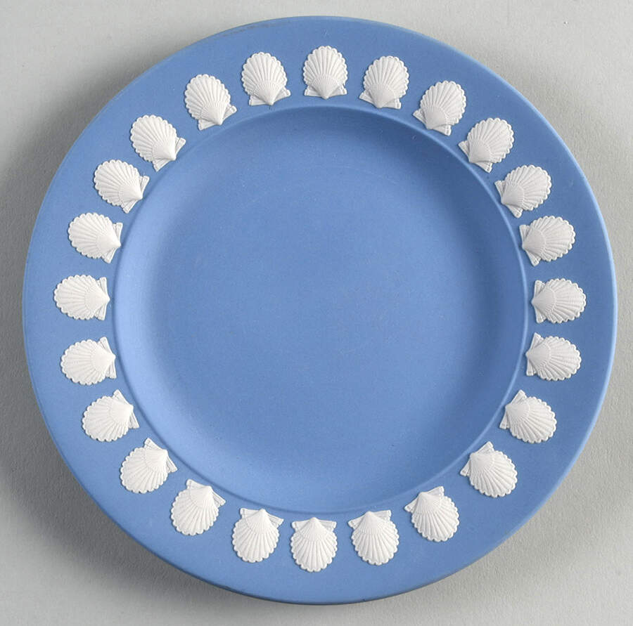 Cream Color on Lavender (Pale Blue) Jasperware Bread & Butter Plate by Wedgwood-1