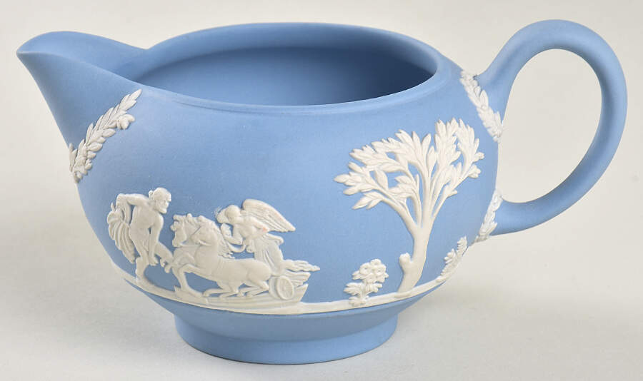 Cream Color on Lavender (Pale Blue) Jasperware Creamer by Wedgwood-1