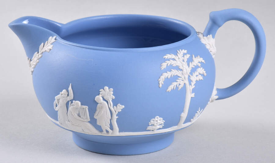 Cream Color on Lavender (Pale Blue) Jasperware Creamer by Wedgwood-1
