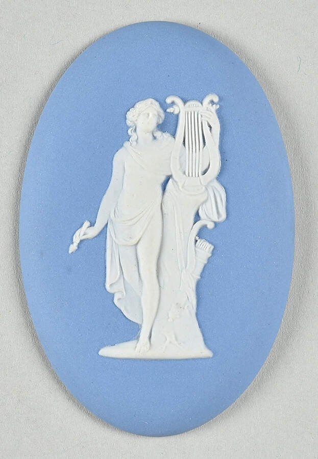 Cream Color on Lavender (Pale Blue) Jasperware Plaque by Wedgwood-1