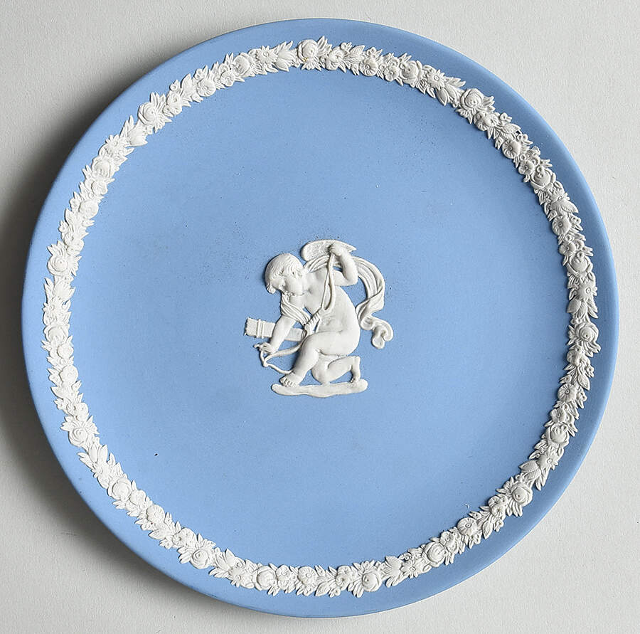 Cream Color on Lavender (Pale Blue) Jasperware Collector Plate by Wedgwood-1