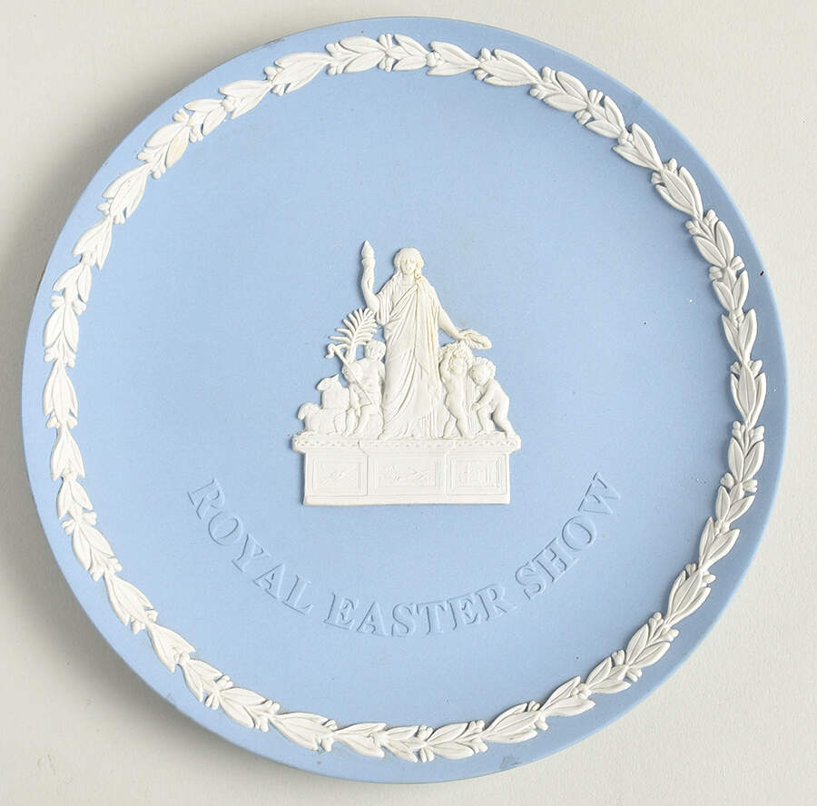 Cream Color on Lavender (Pale Blue) Jasperware Collector Plate by Wedgwood-1