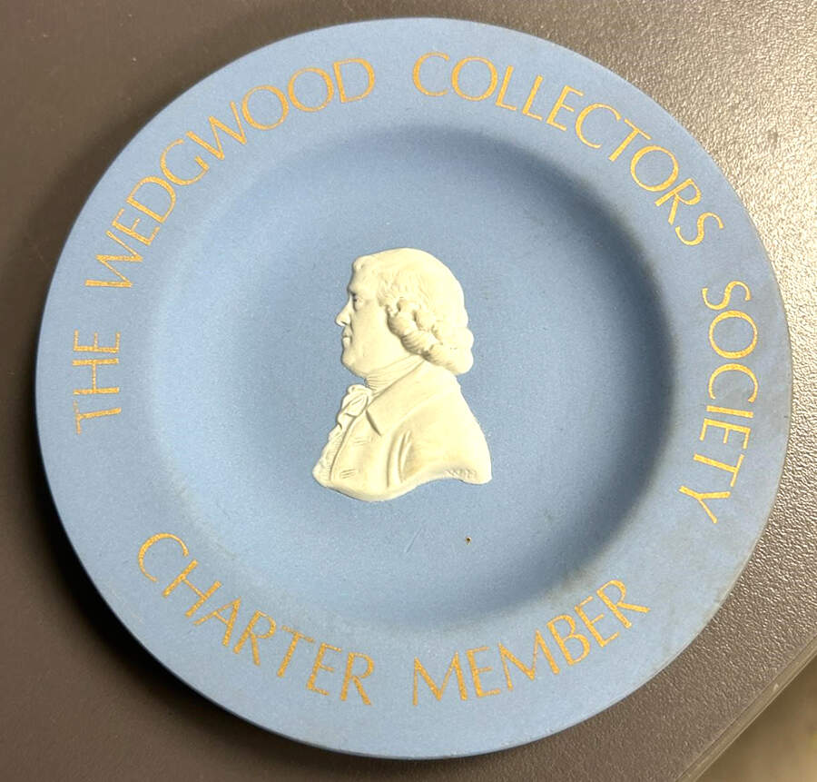 Cream Color on Lavender (Pale Blue) Jasperware Collector Plate by Wedgwood-1
