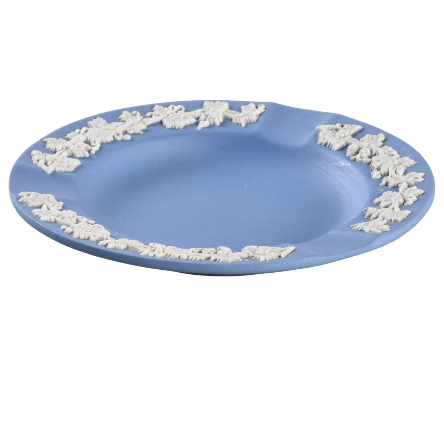 Cream Color on Lavender (Pale Blue) Jasperware 3 Slot Round Ashtray by Wedgwood-1