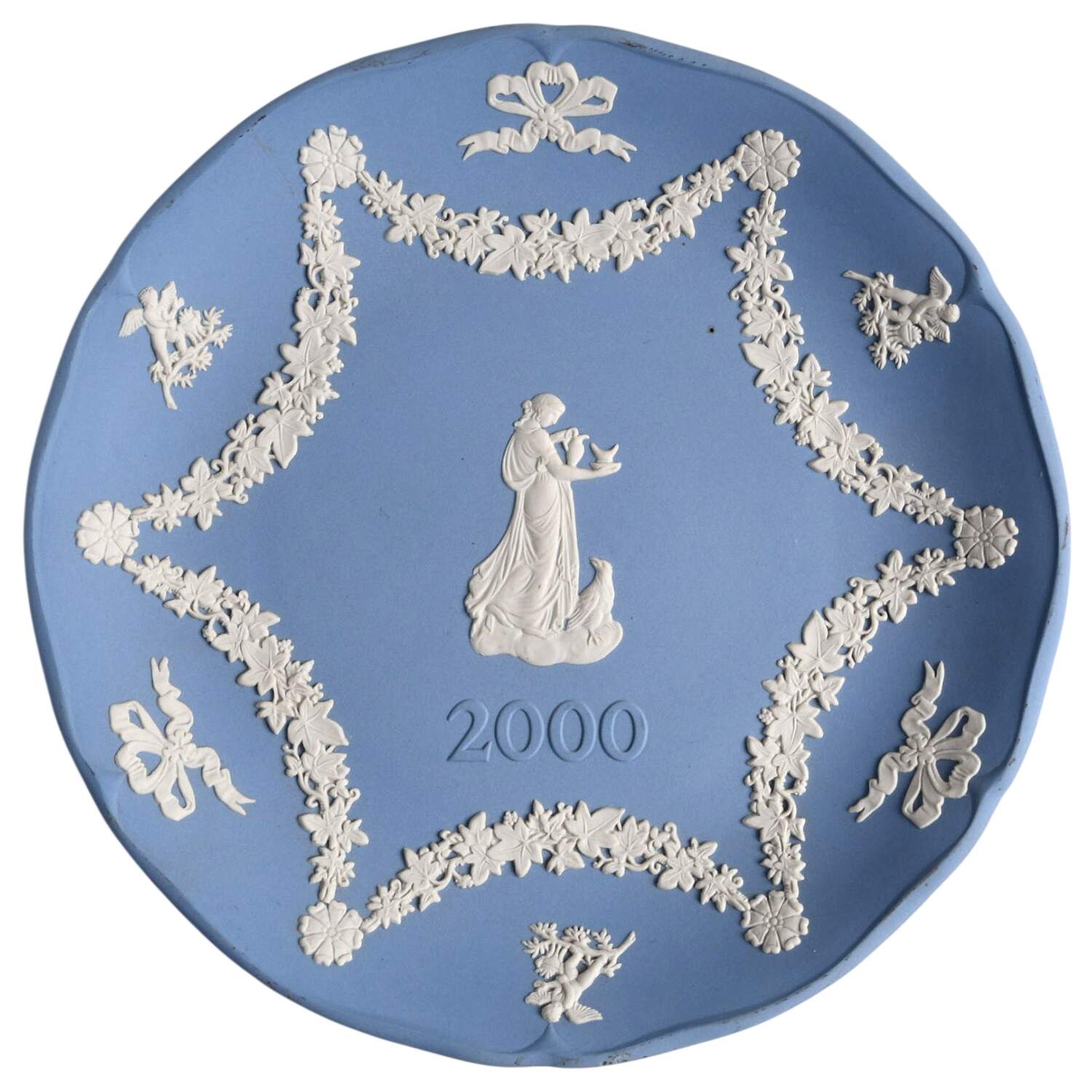 Cream Color on Lavender (Pale Blue) Jasperware Collector Plate by Wedgwood-1