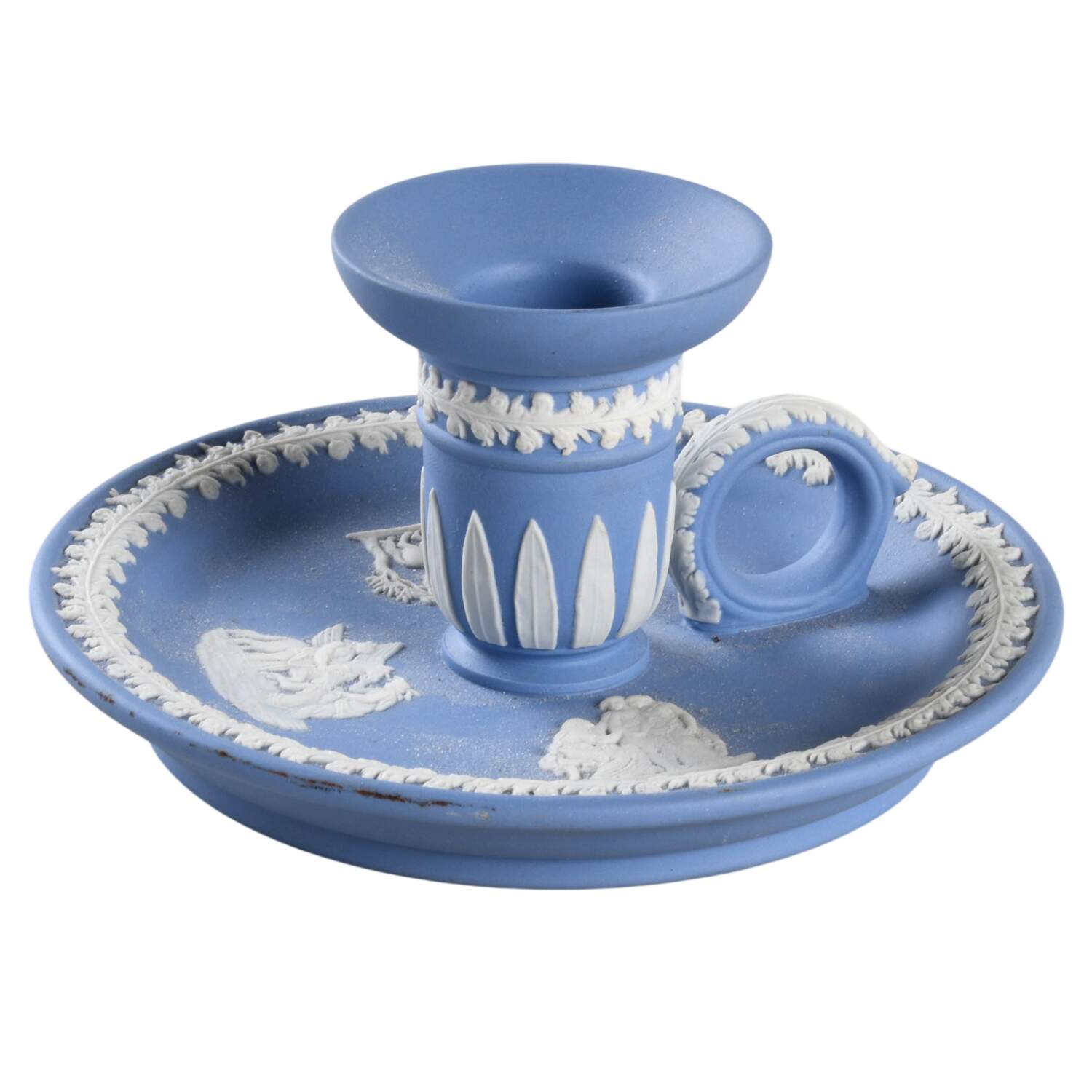 Cream Color on Lavender (Pale Blue) Jasperware Candleholder by Wedgwood-1