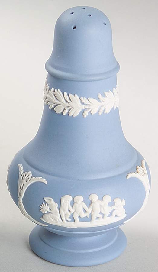 Cream Color on Lavender (Pale Blue) Jasperware Pepper Shaker by Wedgwood-1