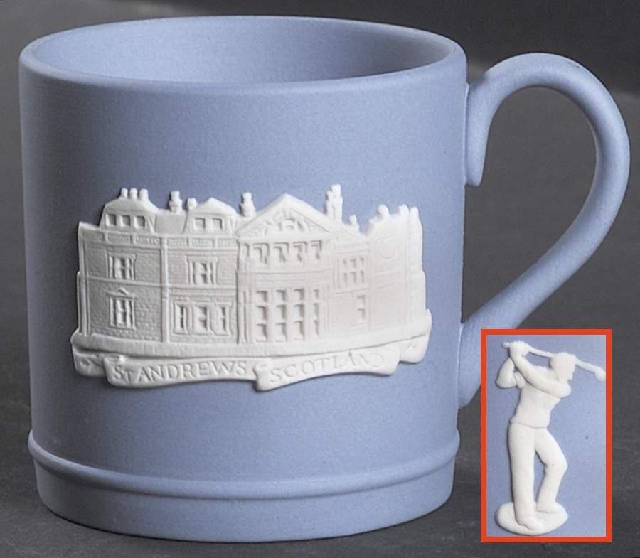 Cream Color on Lavender (Pale Blue) Jasperware Flat Demitasse Cup by Wedgwood-1