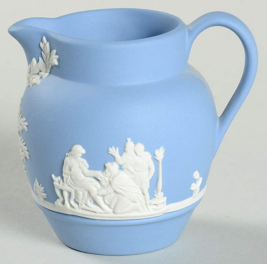 Cream Color on Lavender (Pale Blue) Jasperware Creamer by Wedgwood-1