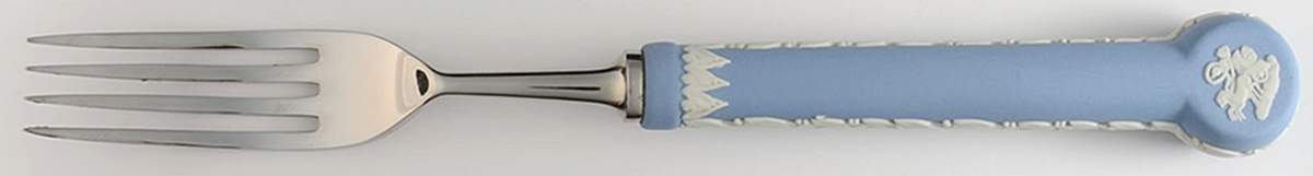 Cream Color on Lavender (Pale Blue) Jasperware Dinner Fork (7 1/2" or Larger) by Wedgwood-1