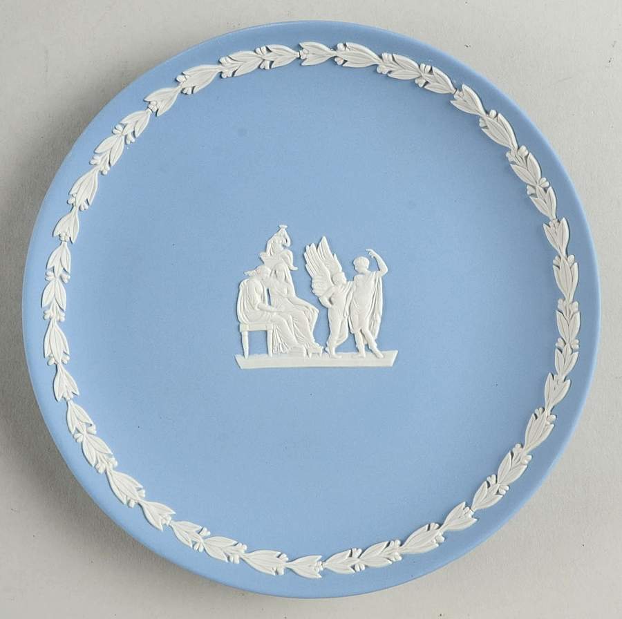 Cream Color on Lavender (Pale Blue) Jasperware Collector Plate by Wedgwood-1