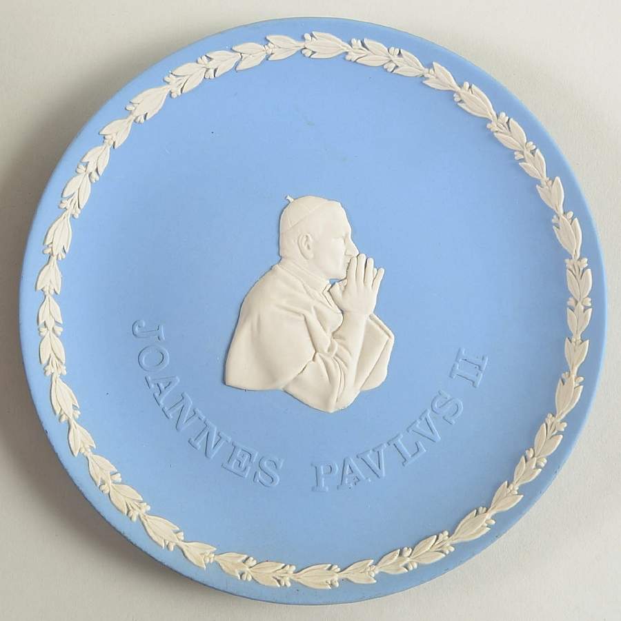 Cream Color on Lavender (Pale Blue) Jasperware Collector Plate by Wedgwood-1