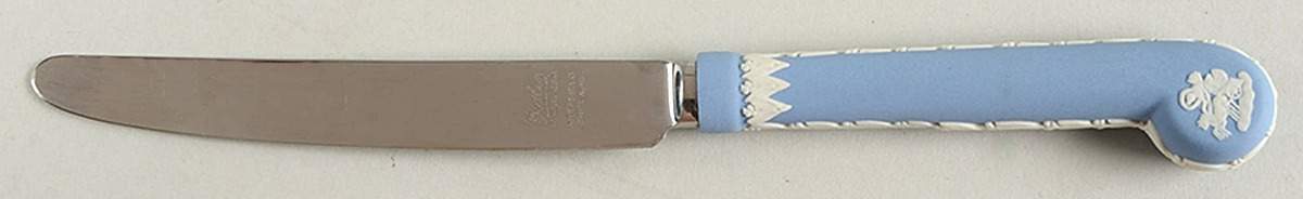 Cream Color on Lavender (Pale Blue) Jasperware Dessert Knife by Wedgwood-1